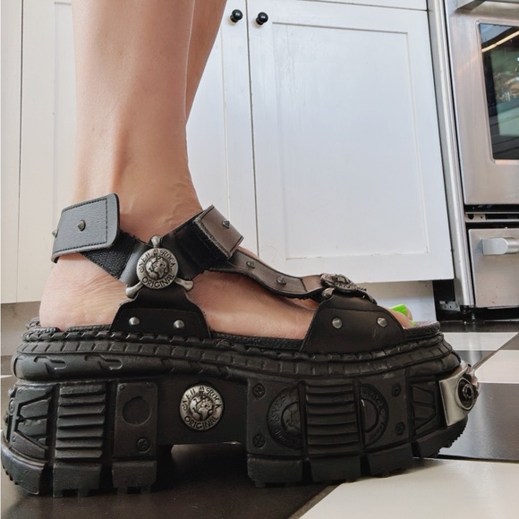 NEW ROCK PLATFORM SANDALS BLACK TANK M-BIOS130-C7 - Picture 5 of 11